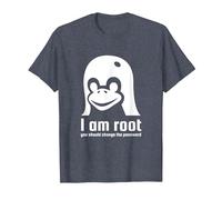 Tux Linux Pingüino I en Root Change The Password G amiseta, Hombre, Azul Jaspeado, 3XL