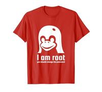 Tux Linux Pingüino I en Root Change The Password G amiseta, Hombre, Rojo, 3XL