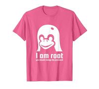 Tux Linux Pingüino I en Root Change The Password G amiseta, Hombre, Rosa Jaspeado, XL