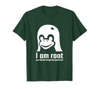 Tux Linux Pingüino I en Root Change The Password Geek Camiseta, Hombre, Verde Bosque, XXL