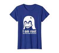 Tux Linux Pingüino I en Root Change The Password G amiseta, Mujer, Azul Real, XL