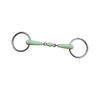 TUXCAXI Bocado de Anilla Suelta para Entrenamiento de Caballos, Accesorio Ecuestre, Ligero, Resistente, con Envoltorio de Goma, para Caballos de Tiro y Mulas, Verde