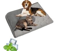Tuxea Kittra - Tapete de refrigeración para gatos, sistema de 3 capas, tapete de enfriamiento instantáneo antideslizante para perros Sweet Dreamed (gris claro, pequeño)