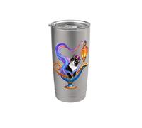 Tuxedo Cat Is A Genie - Lámpara mágica de Halloween Vaso térmico de acero inoxidable de doble pared