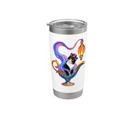Tuxedo Cat Is A Genie - Lámpara mágica de Halloween Vaso térmico de acero inoxidable de doble pared