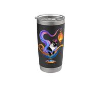 Tuxedo Cat Is A Genie - Lámpara mágica de Halloween Vaso térmico de acero inoxidable de doble pared