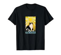 Tuxedo Cat Tarot Card Gorditos Amantes de los Gatos en Blanco y Negro Camiseta, Hombre, Negro, 4XL