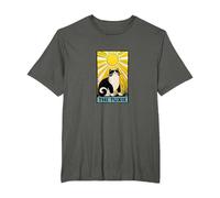 Tuxedo Cat Tarot Card Gorditos Amantes de los Gatos en Blanco y Negro Camiseta, Hombre Tallas Grandes, Asfalto, 2X Alto
