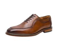 Tuxedo Dress Formal Shoes for Men Top-Grain Leather Lace-up Pointed Toe Non Slip Business Wedding(Brown,44 EU)