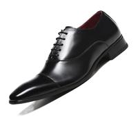 Tuxedo Formal Oxford Shoes for Men Spanish Leather Lace-up Pointed Toe Non Slip Anti-Slip Wedding Prom Shoes(Noir,44.5 EU)