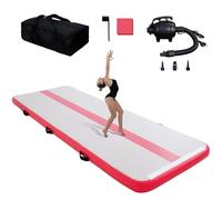 Tuxedo sailor 4M Esterilla inflable de gimnasia de 10 cm, esterilla de entrenamiento con bomba de aire eléctrica, esterilla de gimnasia para animadoras/gimnasio/playa/gimnasio/uso doméstico