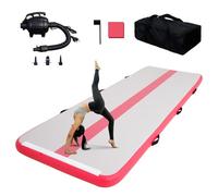 Tuxedo sailor Alfombrilla de gimnasia inflable de 2 m, esterilla de entrenamiento de 10 cm, esterilla de aire con bomba de aire eléctrica, esterilla de deporte para porristas, playa, uso en el hogar