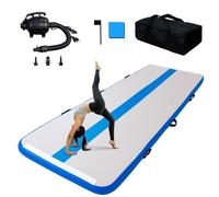 Tuxedo sailor Esterilla inflable de gimnasia 3M, 10 cm, esterilla de entrenamiento con bomba de aire eléctrica, esterilla de gimnasia para animadoras/gimnasio/playa/gimnasio/uso doméstico