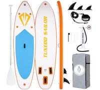 Tuxedo Sailor Tabla Paddle Surf Hinchable 320cm Stand Up Paddle Board Inflatable con Accesorios Sup, Tabla Padel Surf Hinchable para Adultos 2 Personas (Orange & Blue)