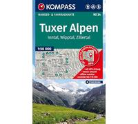 Tuxer Alpen, Inntal, Wipptal, Zillertal K34: Walking and Cycling Map: 34