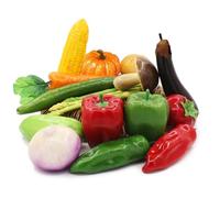 Tuxiaobu 17 verduras artificiales, verduras falsas realistas, pimiento sintético, patata, calabaza, tomate, zanahoria, cebolla, champiñón, berenjena, pepino, espárragos, decoraciones para el hogar,