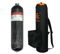 TUXING 3L Fibra de Carbono HPA Tanque 4500Psi Alta Presión PCP Sistema de Cilindro de Tanque de Aire con Bolsa de Transporte para Rifles de Aire Pcp Caza Snorkeling