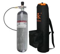 TUXING 4500psi Tanque de Aire de Fibra de Carbono 3L con Bolsa de Transporte, Sistema de Aire Comprimido PCP Paintball con Válvula Reguladora para Rifles de Aire PCP/Juego PCP