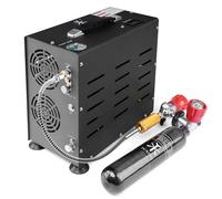 TUXING Compresor de aire PCP, 4500 PSI/30 MPa, compresor portátil de rifle de aire PCP de doble cilindro de 800 W, parada automática | Bomba compresora con sistema de refrigeración por ventilador