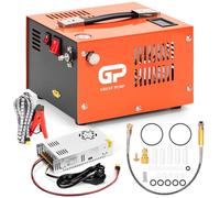 TUXING Compresor de aire PCP de 300 bar, portátil de 4500 psi/30 Mpa, conector rápido de 8 mm compatible con pistola de aire PCP con separador de agua/aceite, adaptador de corriente integrado (batería