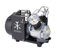TUXING Compresor de botella de buceo, 4500 psi, compresor de aire PCP, compresor de aire de alta presión, doble cilindro, bomba para paintball y botellas de buceo de 220 V (TXEDM041)