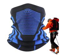 Tuxuseo Calentador de cuello, a prueba de viento, protección para el cuello con cubierta facial, pañuelo transpirable para ciclismo, trabajo de construcción, senderismo, hombres y mujeres, Azul