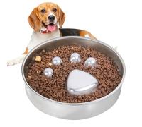 Tuxuseo Lento para Perros, para Perros para Comer Lentamente, con Bandeja Antideslizante de Acero Inoxidable, Cuenco Antideslizante para prevenir la hinchazón y educación para