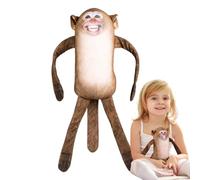 Tuxuseo Peluche de mono relleno, hombres de tela para niños, abierta, muñeco de peluche, accesorios de broma, dormir meciendo, suave y acogedor, bonita decoración de guardería para fiestas