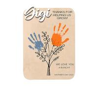 Tuxuseo Placa de flores con huella de mano | Gracias por tu apoyo al crecer | Flores personalizadas para abuela con de manos infantiles - Decoración para el Día de la Madre