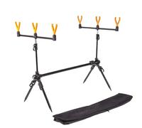 Tuxuseo Soporte para cañas de pescar con banco - Soporte para cañas de pescar en la orilla del suelo | Soporte ajustable extensible para cañas de pescar para hombres mujeres marido padre amigo