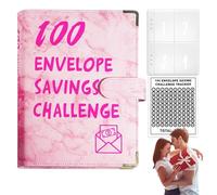 Tuxxjzm Ahorros en libros A5,Libros creativos sobre desafíos de ahorro A5 | Libro de desafío reutilizable de 100 sobres, carpeta de desafío de ahorro para planificador de presupuesto y economía