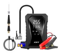 Tuxxjzm Arrancador de salto con compresor de aire, batería de 12 V con inflador de neumáticos, potenciador de arranque inalámbrico para coche, banco de energía digital inteligente para camión