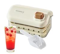 Tuxxjzm Bandeja de hielo con tapa y contenedor | Bandeja de molde de hielo de fácil liberación con recipiente y pala, cubo de enfriamiento de gran capacidad, herramienta de barra para hacer tequila