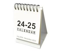 Tuxxjzm Calendario de escritorio 2024-2025, calendario giratorio para aula, de julio de 2024 a diciembre de 2025, programación diaria de pie, calendario mensual de aula para meditaciones