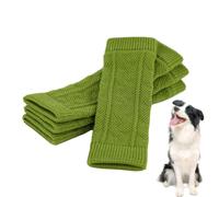 Tuxxjzm Calentador de piernas de perro, protector de codo de perro, 4 calcetines de punto para patas de perro, protectores de corvejón, rodilleras, calentadores de piernas, codos de mascotas, funda