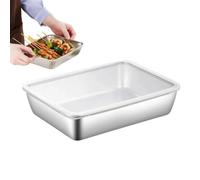Tuxxjzm Contenedores rectangulares para almacenamiento de alimentos,Contenedores cubiertos para almacenamiento de alimentos - Contenedor de metal hermético e impermeable para un almacenamiento seguro