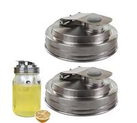 Tuxxjzm de conserva, 2 piezas herméticas de acero inoxidable, herméticas, tapa de ancha, para aderezo de ensaladas, bebidas, alimentos, yogur, harina, recipientes de cocina