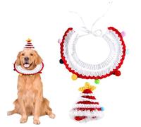 Tuxxjzm Disfraz de Navidad para mascotas, collar de gato de punto, decoración de sombrero | Traje de Navidad para perros pequeños, conejos, schnauzers, bichón frise, gatos adultos