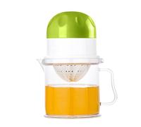 Tuxxjzm Exprimidor de mano, pequeño exprimidor manual de limón, colador incluido, utensilio de cocina con taza de 450 ml para restaurante, viajes, picnic, camping, gimnasio