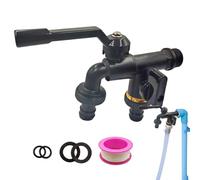 Tuxxjzm Grifo de agua de doble grifo para exteriores, grifo de agua de entrada de 1/2 pulgada, grifo exterior a prueba de congelación, conector de manguera de agua para el hogar 1 en 2 para lavado de