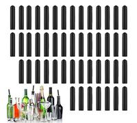 Tuxxjzm Juego de 48 fundas antipolvo para botellas de vino, de alcohol, tapa de boquilla dispensadora a prueba de fugas, de vertido de licor, inodoras para vino, etc