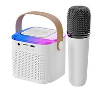 Tuxxjzm - Juego de máquinas de Karaoke inalámbricas, Altavoz inalámbrico con micrófono, Altavoz de subwoofer para el hogar y los Viajes, Familiar al Aire