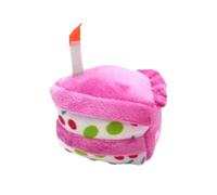 Tuxxjzm Juguetes chirriantes para perros, lindos animales de peluche para masticar en pastel de cumpleaños, juguetes masticables para cachorros, juguetes de sonido de peluche, juguetes divertidos para