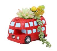 Tuxxjzm Maceta para bonsái, diseño de autobús, antideslizante, elegante, de resina, para el lugar de trabajo, jardín, escritorio, estante, decoración de mesa, armario del hogar