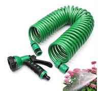 Tuxxjzm - Manguera de jardín, manguera de retorno, manguera de rizo, manguera de agua, manguera flexible para bobinas de agua, enrollador de manguera de lavado de autocaravanas con conexiones para el