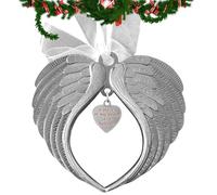 Tuxxjzm Marco de fotos Angel Always in My Heart - Marco de fotos de Navidad con alas de ángel en forma de corazón - para árbol de Navidad de Loved