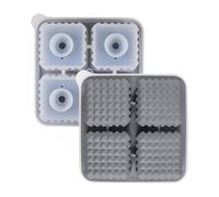 Tuxxjzm Molde de hielo en forma de cubo, bandeja de silicona de 4 cavidades a prueba de fugas para enfriar, molde reutilizable para hacer hielo, fácil liberación para fiestas, vida diaria