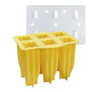 Tuxxjzm Molde para helados, moldes de hielo - 6 piezas moldes de hielo para máquina de hielo,Molde de paleta para niños pequeños, moldes de silicona con tapa para, frutas, yogur, mermelada