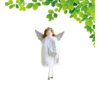Tuxxjzm Muñeca de ángel de Navidad, de Navidad, con Colgante de muñeca de niña con alas de Campana para Vacaciones, niños, guardería, jardín, Patio, Puerta Delantera, Pared, Techo, Boda