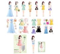 Tuxxjzm Muñecas de Vestir Magnéticas,Muñecas de Papel de Vestir Magnéticas | Pegatina Magnética de Muñecas de Vestir de,Hacer Que Suena Vestir muñecas, Libro